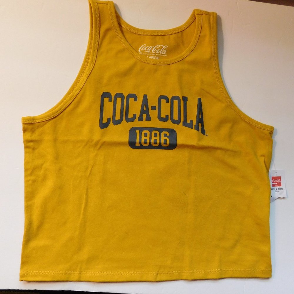 Coca-Cola Sport Tank Top Gold Color Large NEW
